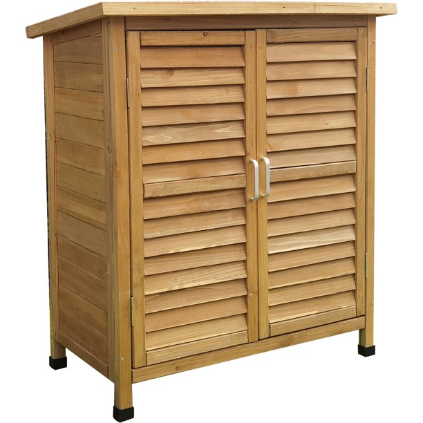 Hanover Outdoor Wooden Storage Shed with Shelf 2.8 ft. x 1.5 ft. x 3.