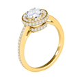thumbnail image 3 of Mauli Jewels Engagement Rings for Women 1 Carat Halo Wedding Engagement Diamond Ring 4 prong 14k Solid Yellow Gold, 3 of 7