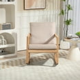 thumbnail image 4 of EBQOSK Upholstered Accent Glider Chair,Rubberwood Frame in Natural khaki, 4 of 7
