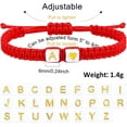 thumbnail image 4 of Handmade Black Red Rope Initial Letter A J M K Matching Bracelets for Boyfriend Girlfriend Gifts for Couples Son Daughter Love Jewelry, 4 of 7