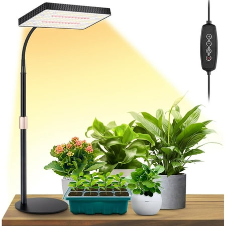 

2024 Upgraded Desk Grow Lights for Indoor Plants Dual-Head 428 LED Tabletop Full Spectrum Grow Light with 3/6/12H Timer 6 Brightness Levels 3 Lighting Modes Height Adjustable for 10-26 inches