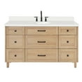 thumbnail image 6 of ARIEL Monroe 61 Inch Single Oval Sink Bathroom Vanity With Pure White Quartz Countertop 1.5 Inch Edge In Oak, 6 of 8