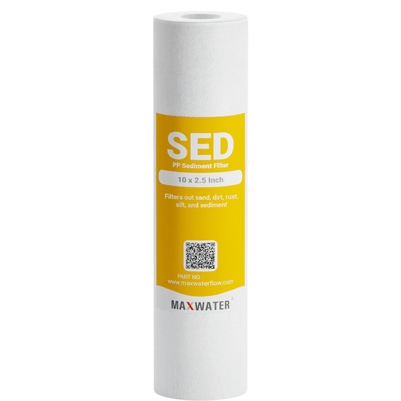 Max Water Polypropylene Sediment Filter 5 Micron, size 10" x 2.5"