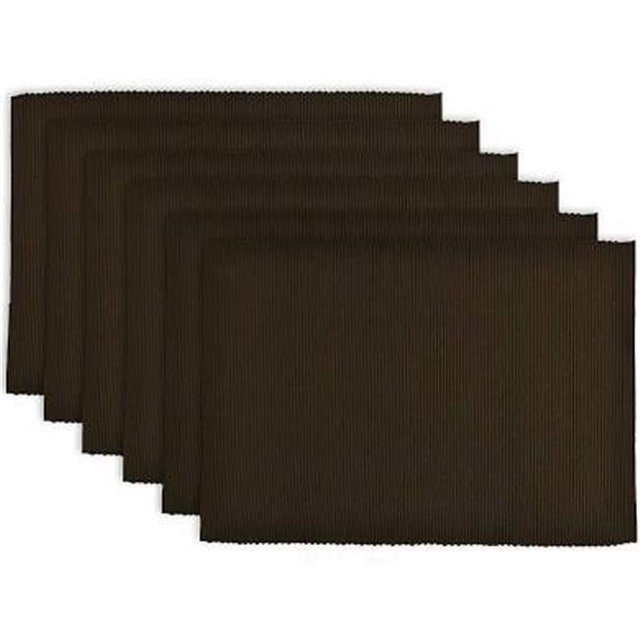 Design Imports Dark Brown Ribbed Placemat Set of 6