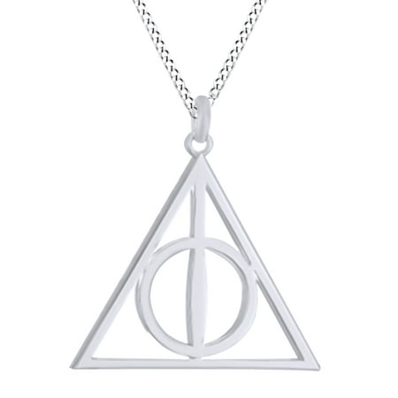 Gold Over Sterling Pendant - Harry Potter Deathly Hallow Symbol Pendant Necklace In 14K Gold Over Sterling Silver By Jewel Zone US