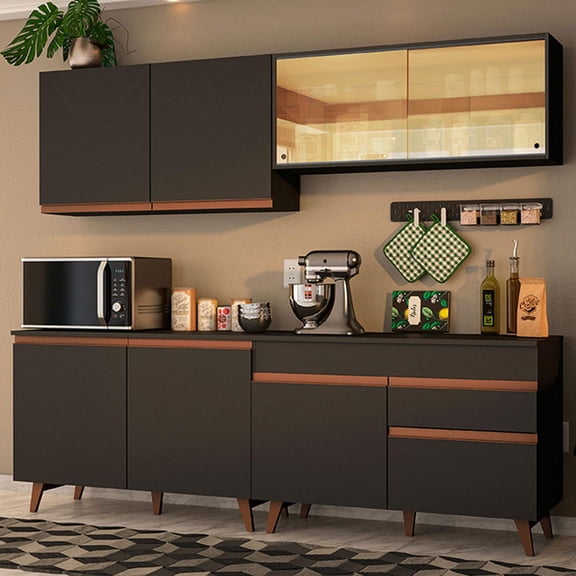 Cocina Integral Completa Modular Madesa Reims 240cm Negro 10