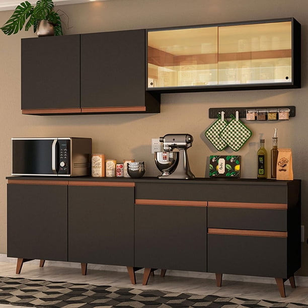 Cocina Integral Completa Modular Madesa Reims 240cm Negro 10