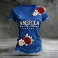 thumbnail image 2 of XDZJLR Womens Anniversary Usa Shirt July 4Th Fashion Casual Short Sleeve T Shirt Round Neck Blouse With Printed Design Daily Wear Anniversary Celebration Womens Patriotic T Shirts, 2 of 3