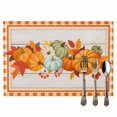thumbnail image 2 of Happy Thanksgiving Placemats Set of 4 Fall Pumpkins Harvest Plaid Wood Texture Heat Insulated Linen Place Mats, Washable Stain-Proof Table Mats for Dining Tables Holiday Decor 13x19inch, 2 of 9
