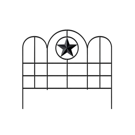 16 in. x 18 in. Black Metal Star Garden Edge 6-Pack