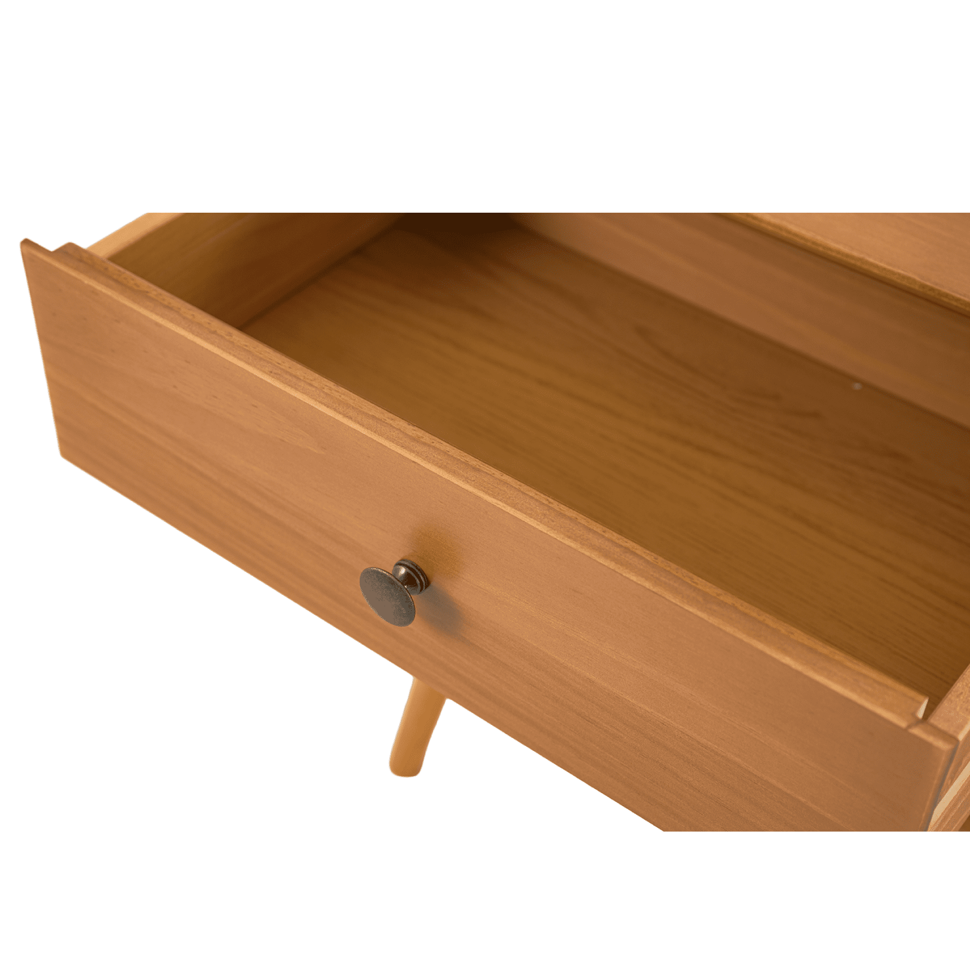 Mcm 1 Drawer Solid Wood Nightstand Caramel - For Adults and Teens