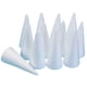thumbnail image 2 of 12 conos de espuma para manualidades, decoraciones y accesorios blancos para bodas. Altura 11 cm, 2 of 6