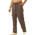 thumbnail image 3 of Men Clearance LYXSSBYX Mens Cargo Pants Big and Tall Men Solid Casual Pockets Outdoor Straight Type Fitness Pants Sport Pants Trousers, 3 of 8