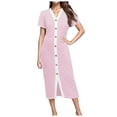 thumbnail image 1 of GYUJNB Robe Décontractée à Manches Longues pour Femmes Robes d'Automne 2024 Robes Midi Rayées Robes Décoratives en Tricot Côtelé à Boutons, 1 of 3