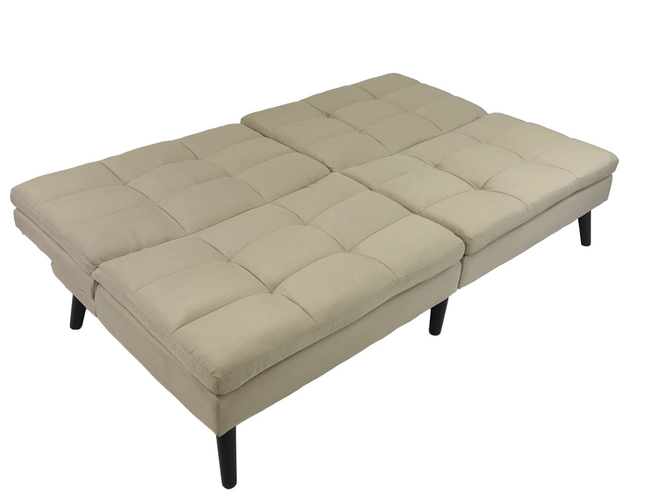 ViscoLogic Windsor Split Back Convertible Futon Lounger Sofa Bed (Cream)