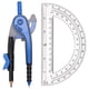 thumbnail image 1 of Kit de Geometría para Estudiantes: Compás y Transportador, para Matemáticas y Dibujo, Colores Aleatorios., 1 of 5