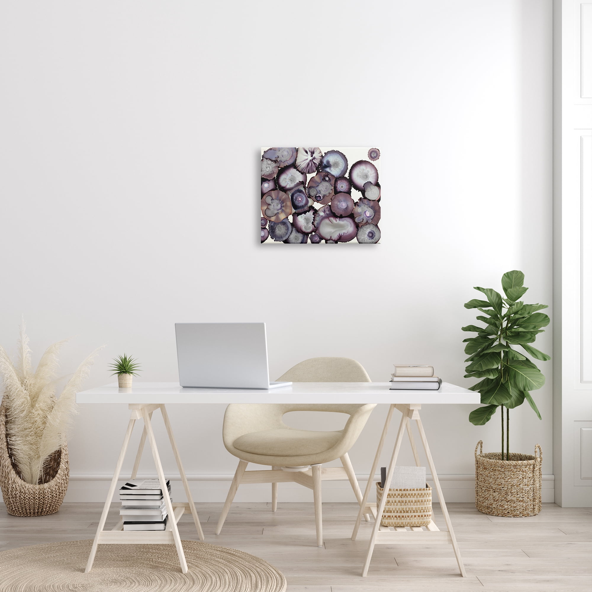 The Stupell Home Decor Collection Grey and Purple Abstract Geode Wall Art