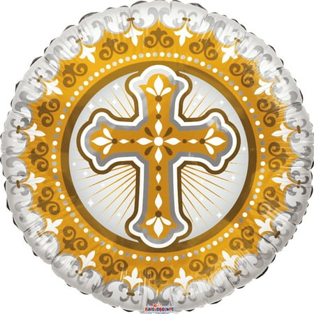 Baptism Communion Silver Gold Cross Balloon 18"( Each )