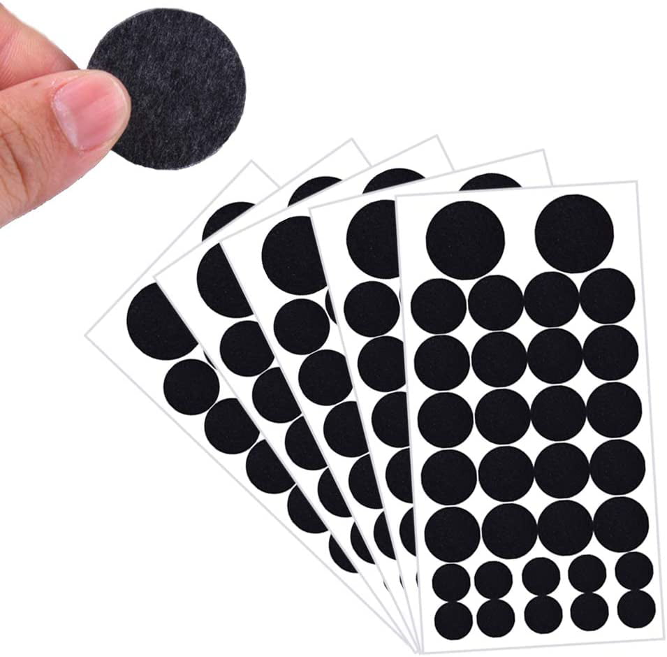 5 Sizes 168 Pieces Adhesive Felt Circles Felt Pads Adhesive Protector Felt Circles for Halloween DIY Art Projects Costume 
