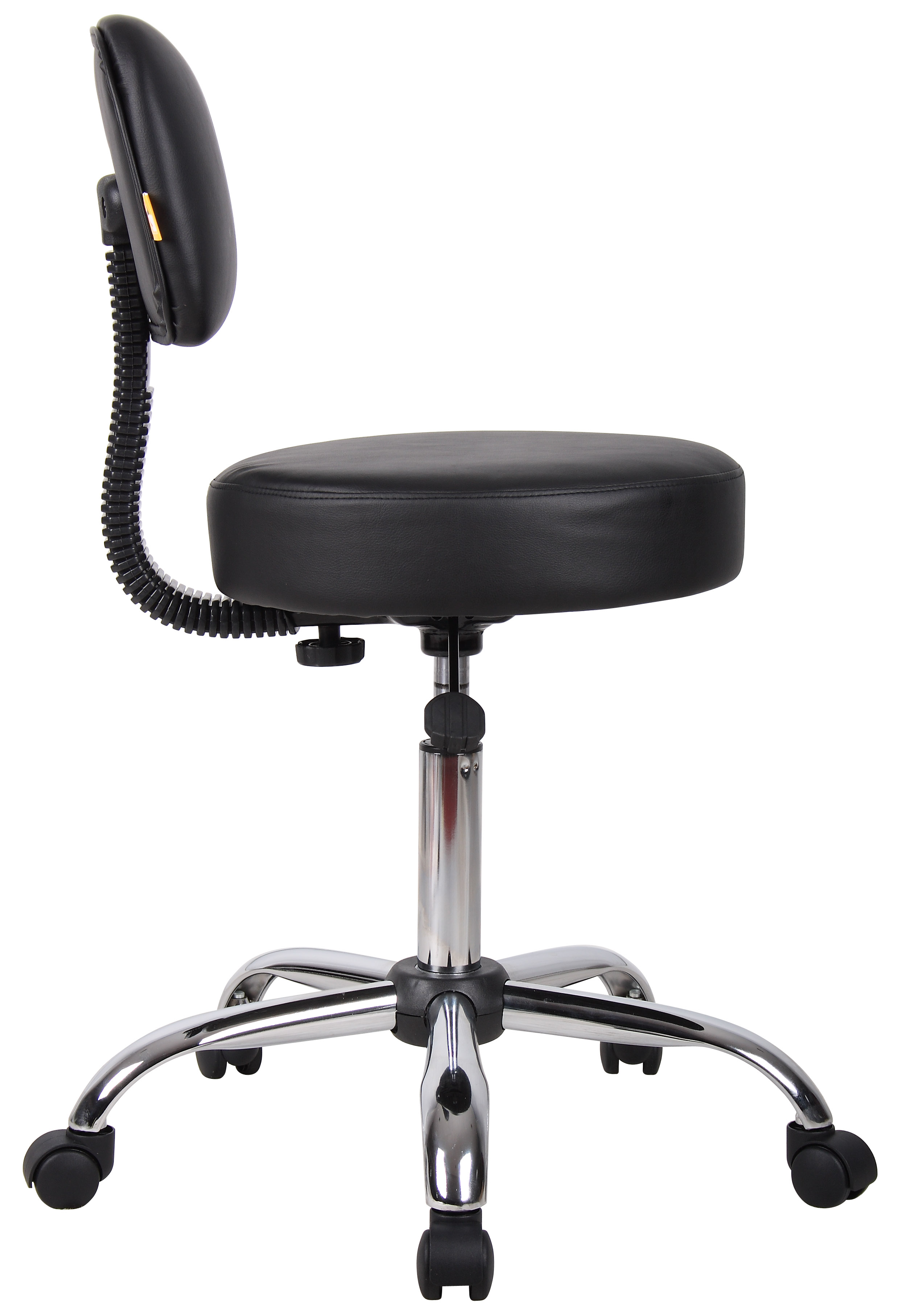 Boss Office & Home B245-BK Adjustable Medical Spa Rolling Desk Stool with Back, Black - image 4 of 7