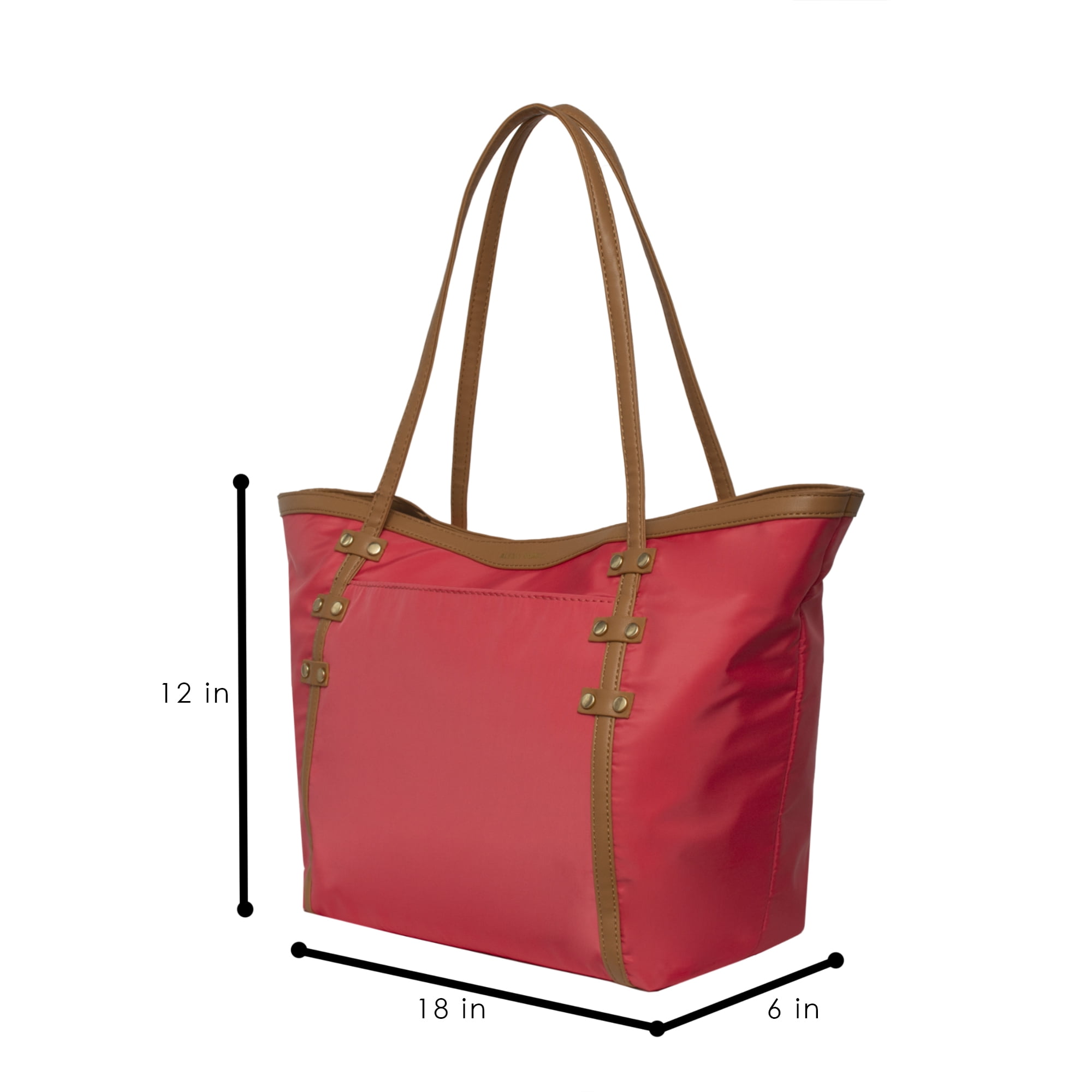 Alexis Bendel Women's Nylon Pink Tote Everyday Handbag withVegan Leather Strap