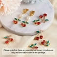 thumbnail image 4 of U8MO 40x Cherry Alloy Glass Rhinestone Pendants Mini Cute Metal Dangle Charms 14~20mm, 4 of 9