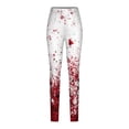 thumbnail image 4 of Cavosen Halloween Women's Gym Leggings Horror Basic Yoga Pants Leggings Long Pants Tight Elastic Waist Ankle Length Pants Jogger Running Scary Halloween Festival Trousers White S, 4 of 6