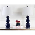 thumbnail image 3 of SAFAVIEH Jayne 26 in. Navy Glass Table Lamp with Off-White Cotton Shade, Set of 2, 3 of 7