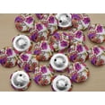thumbnail image 5 of IBA Indianbeautifulart White 2 Hole Leaves & Peony Flower Floral Buttons Canvas Fabric Covered Buttons&nbsp;Cloth Embellishments For Scrapbooking Pack Of 50, 5 of 7
