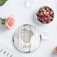 thumbnail image 4 of RYLABLUE Theme Shell Retro Wood Grain Set of 8 Round Coaster for Drinks, Absorbent Ceramic Stone Coasters Cup Mat with Cork Base for Home Kitchen Room Coffee Table Bar Decor, 4 of 5