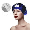 thumbnail image 4 of Disketp Steel Skull Shower Caps,Reusable Shower Cap For Women, Double Layer Waterproof Hair Cap, Large Size For All Hair Lengths,For Girls Spa Home Salon Use, 4 of 9