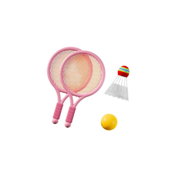 QualitChoice Ensemble de Badminton Tennis pour Enfants Cadeau pour Plage Bleu Jardin Joueurs Jouets Départ Rose 23x39cm