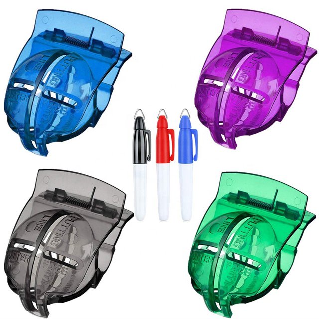 Línea de golf, 4 piezas de marcadores de dibujo, herramienta de alineación de línea Clip de marcado de pelota de golf para alicates de papel de cera de revestimiento (verde, azul, negro, púrpura)