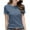 Navy B, variant on Ashirexll Women's Summer Tops Short Sleeve Shirts for Women Solid Color Blouses Shoulder Short Sleeve Round Neck Casual Fashion Top