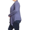 thumbnail image 3 of MOA COLLECTION Women's Plus Size Solid Casual Long Sleeve Drape Front Open Jacket Cardigan, 3 of 4