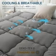 thumbnail image 2 of Queen Rose Mattress Topper Twin Cooling Plush Pillow Top Mattress Pad/Bed Topper, Hotel Quality Down Alternative Pillow Topper with 12-21Inch Deep Pocket, Gray, 2 of 10