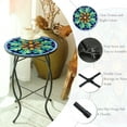 thumbnail image 4 of Stained Glass Floral Mandala Side Table – Round Accent Table, Indoor/Outdoor End Table,Indoor/Outdoor Patio/Living Room Decor, 4 of 7