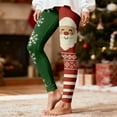 thumbnail image 4 of Fiaer Christmas Leggings for Women Trendy Warm Xmas Yoga Pants Plus Size High Waisted Snowman Candy Sticks Santa Snowflake Printed Holiday Trousers Green XXL, 4 of 5