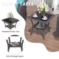 thumbnail image 4 of ALAULM 3 Pieces Patio Furniture Set, Outdoor Swivel Gliders Rocker, Wicker Patio Bistro Set with Rattan Rocking Chair for Porch Deck Backyard (Blue), 4 of 7