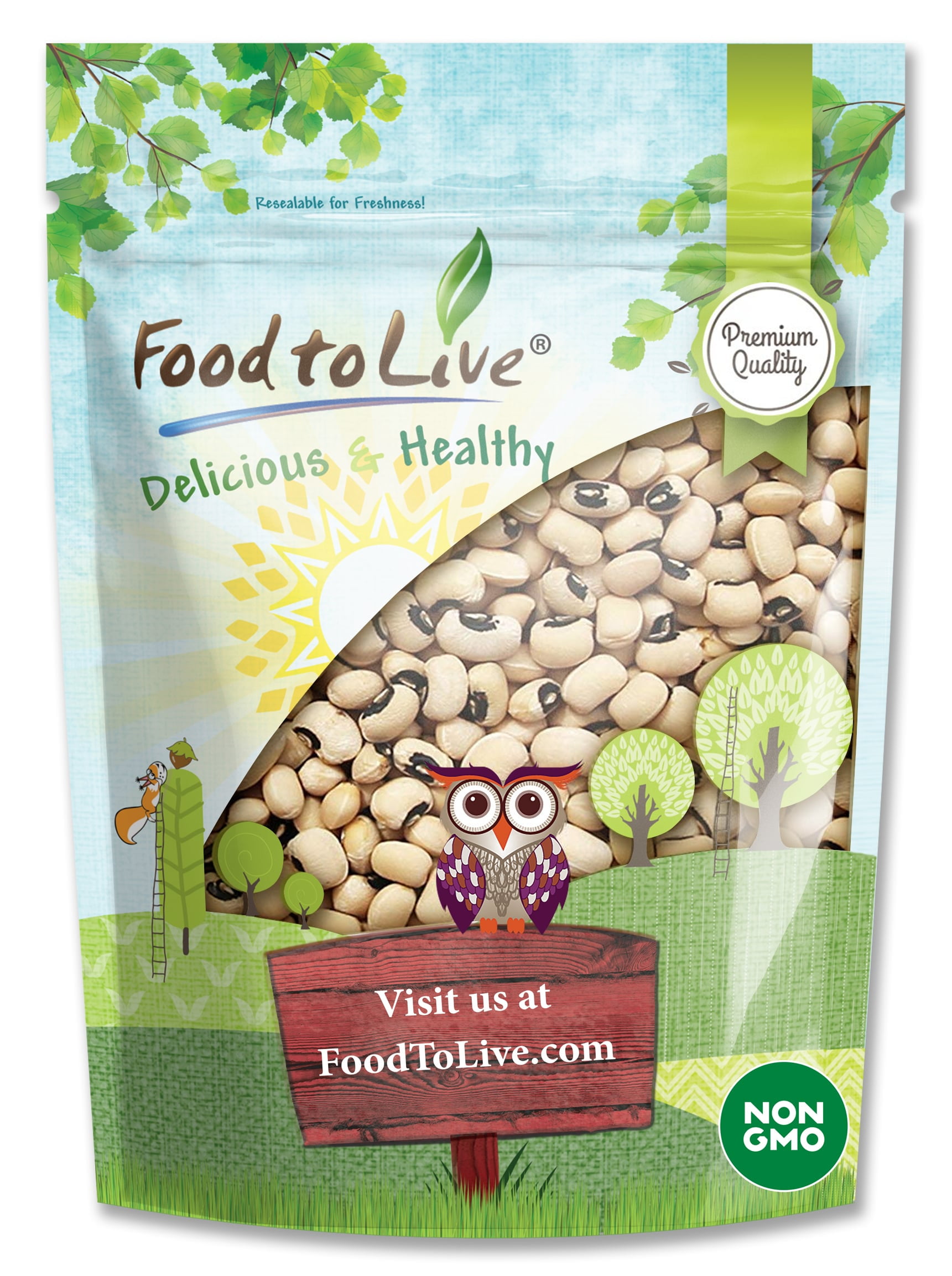 Black-Eyed Peas, Non-GMO Verified, 3 Pounds — Sproutable, Kosher, Raw, Vegan — by Food to Live