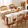 thumbnail image 3 of Thanksgiving Pumpkins Table Runner - 120 Inch Long Fall Maple Leaves Berries Brown Plaid Cotton and Linen Blended Dress Scarves Farmhouse Table Runner for Kitchen Dining, Coffee Table, 13" x 120", 3 of 8