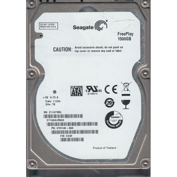 Seagate ST1500LM003 1.50 TB Hard Drive, 2.5" Internal, SATA (SATA/300)