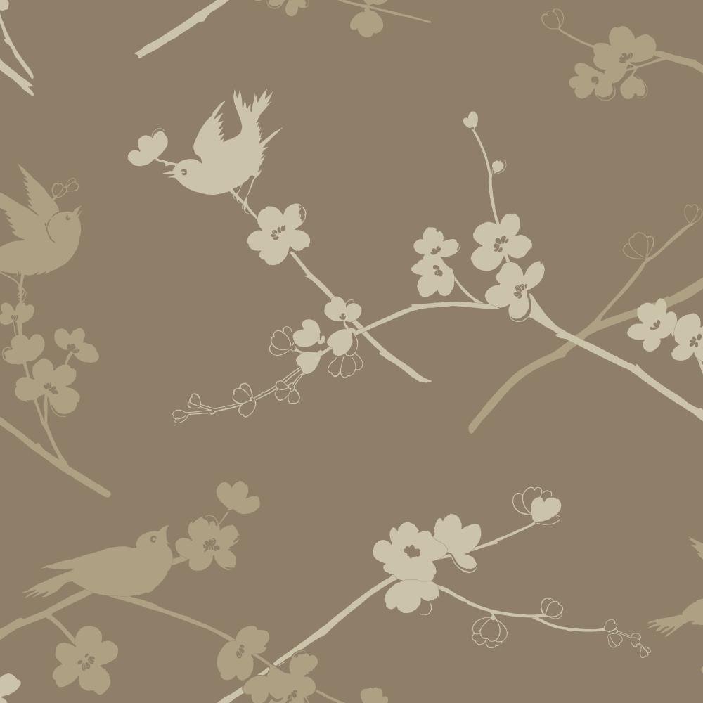 York Wallcoverings Silhouettes Ap7440 Cherry Blossom Wallpaper