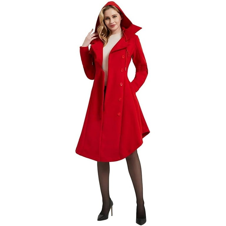 Long pea coat with hood 2025