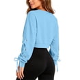 thumbnail image 6 of HAiming Cropped Sweatshirts for Women Long Sleeve Bow Scoop Neck Trendy Shirts Fall Winter Casual Going out Tops, 6 of 9