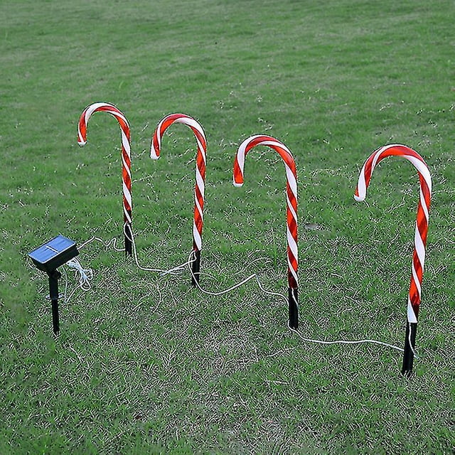 Camino navideño, bastón de caramelo, luz para pasarela, lámpara de estaca, luz decorativa para patio al aire libre