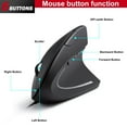 thumbnail image 5 of TSV Wired Vertical Ergonomic Mouse, 6 Buttons Optical Ergo Mouse with 4 Level DPI Switch 1000 1200 1600 2400, Right Handed, Black, 5 of 14