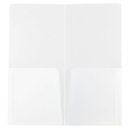 UPC: 0799418495828 | JAM Plastic Heavy Duty Two Pocket Folders Mini 4 1/4 x 9 1/8 Clear 6 pack