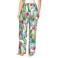 thumbnail image 3 of Sigee Flowers and Cactus Print Women's Soft Pajama Pants - Breathable and Comfortable Lounge Sleep Bottoms with Elastic Waistband and Pockets-Large, 3 of 9