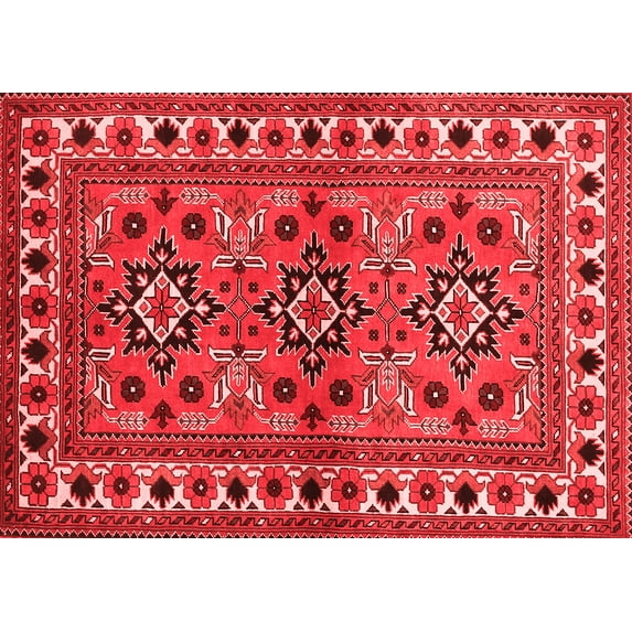 Ahgly Company Indoor Rectangle Persian Red Traditional Area Rugs, 4' x 6'